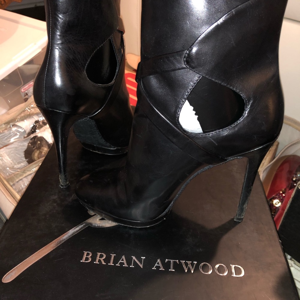Designer high heels black boots